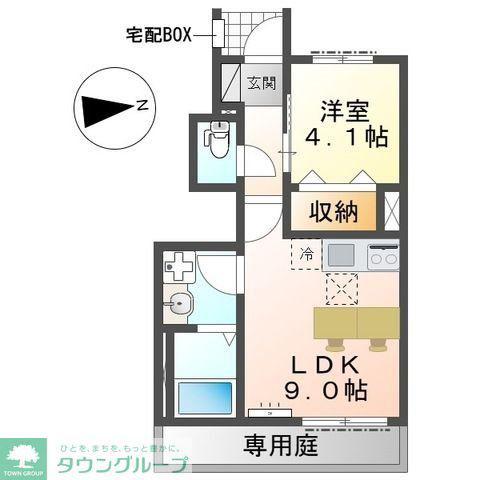 海老名市大谷北アパートV期(1LDK/1階)の間取り写真
