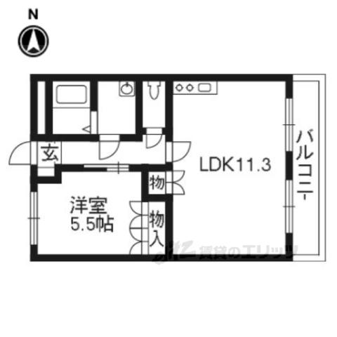 プロニティハイム藤本(1LDK/3階)の間取り写真