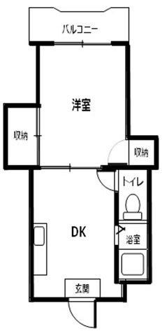 T&TMS(1DK/3階)の間取り写真