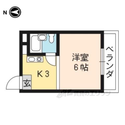 シャルトヤマハ(ワンルーム/3階)の間取り写真