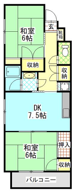 桃山ハイツ(2DK/3階)の間取り写真