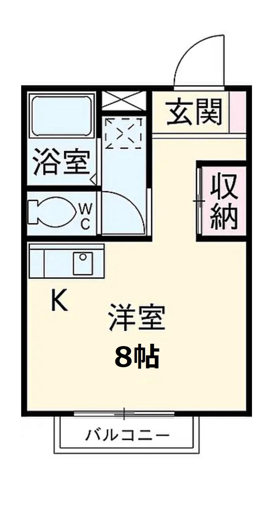 イーリスI(ワンルーム/2階)の間取り写真