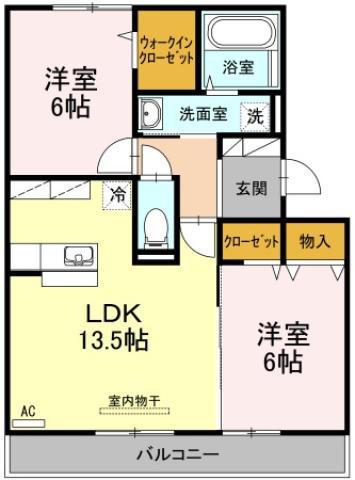 プラザ・エミネンス(2LDK/2階)の間取り写真