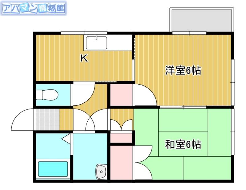 ピュア東青山(2K/2階)の間取り写真