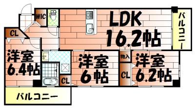 T THE STYLE ティーザスタイル(3LDK/3階)の間取り写真
