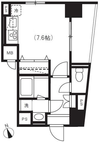 フォレストヒルズ立川(ワンルーム/8階)の間取り写真