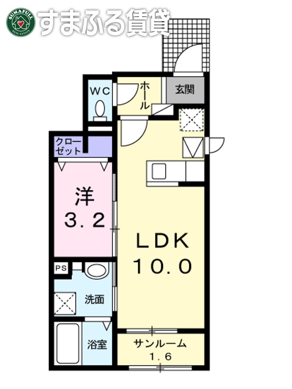 ベル セゾンI(1LDK/1階)の間取り写真