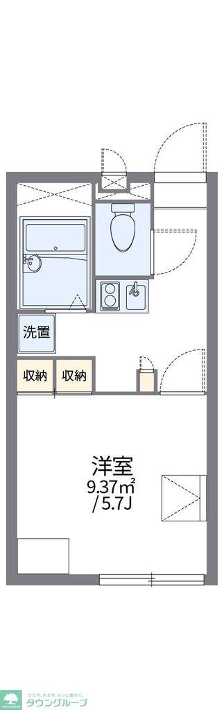 レオパレスメルベーユ(1K/1階)の間取り写真