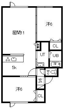STARK MANSION(2LDK/1階)の間取り写真