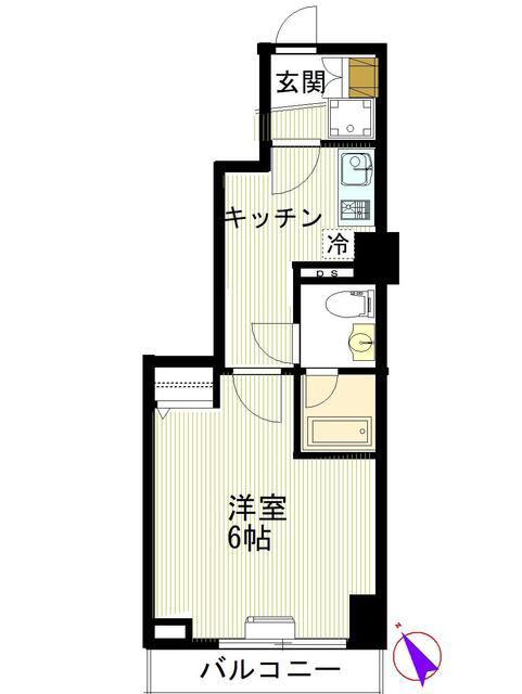 ロワール板橋(1K/3階)の間取り写真