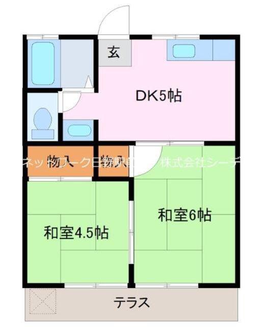 サニーハウス(2DK/1階)の間取り写真