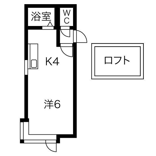 TMS平岸(1K/2階)の間取り写真