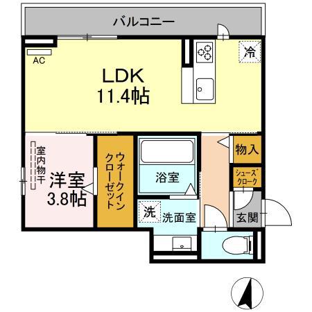 メゾン太閤(1LDK/3階)の間取り写真