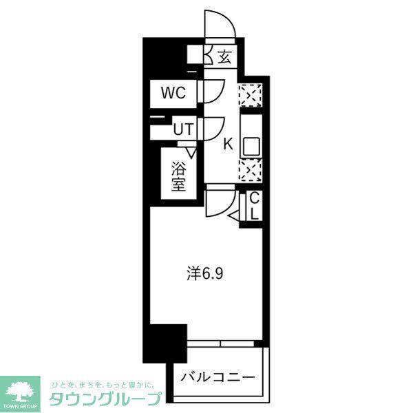 メイクスアート黒川(1K/6階)の間取り写真