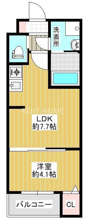 カーサフォルトゥナート羽曳野II(1LDK/2階)の間取り写真