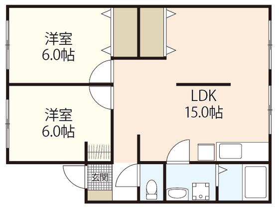 フローラ山本(2LDK/2階)の間取り写真