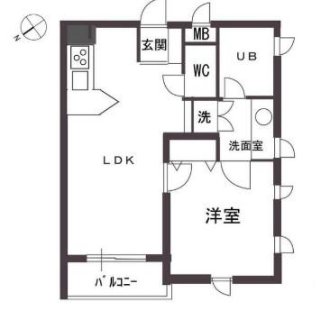 エルスタンザ中目黒(1LDK/2階)の間取り写真