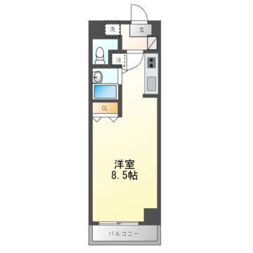 市川プレミール壱番館(ワンルーム/5階)の間取り写真