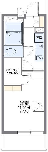 レオパレスバーディーパレス(1K/1階)の間取り写真