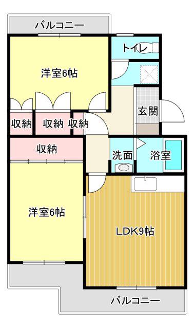 グリーンレジデンス(2LDK/1階)の間取り写真
