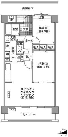 アーバンライフ目白駅前(2LDK/7階)の間取り写真