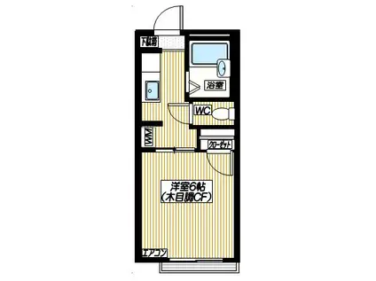 ハイツ橘(1K/2階)の間取り写真