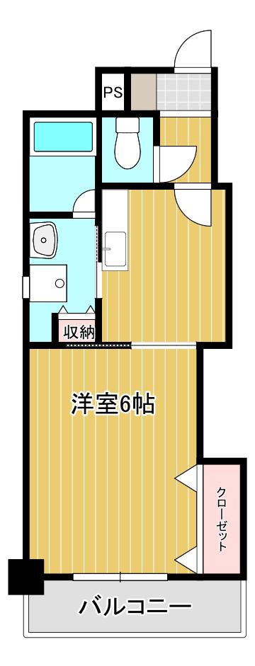 片野タカヤコーポレーションビル(1DK/5階)の間取り写真