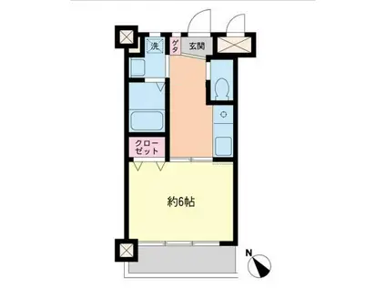 第二富喜マンション(1K/4階)の間取り写真