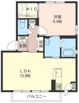 アンソレイユA(1LDK/1階)の間取り写真