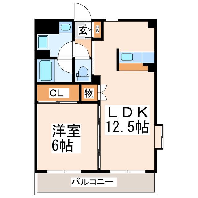 レジデンスカメリアII(1LDK/2階)の間取り写真