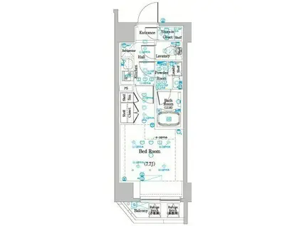 DIPS東十条駅前PREMIUM(1K/12階)の間取り写真