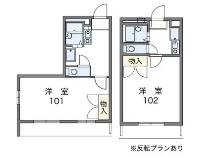 レオパレスラシエール・ネオ(1K/2階)の間取り写真