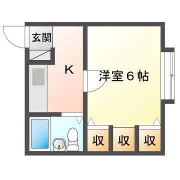ルフォレ(1K/1階)の間取り写真