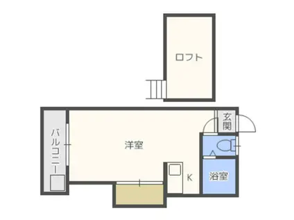 サンハイツ若宮(ワンルーム/2階)の間取り写真