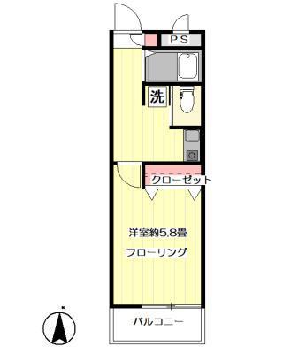 サイセリヤ目白(1K/2階)の間取り写真