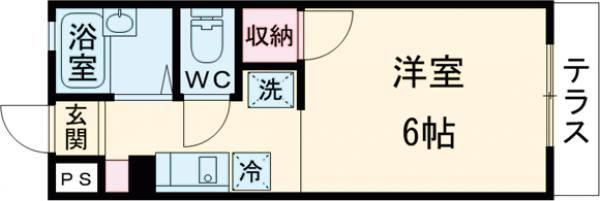ラポール(ワンルーム/1階)の間取り写真