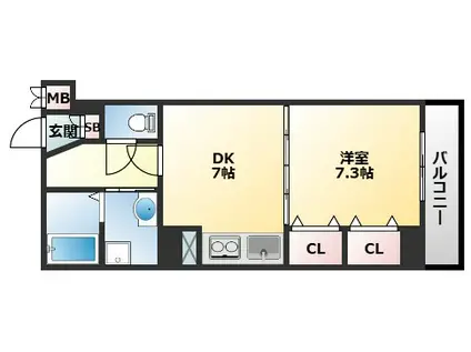 サイプレス小阪駅前(1DK/3階)の間取り写真