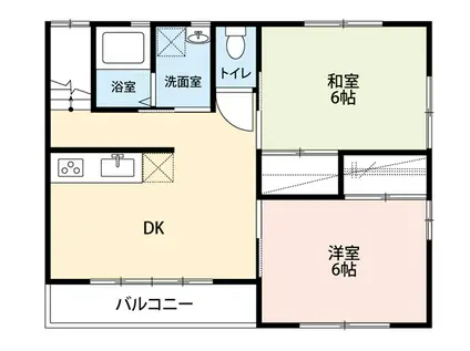 Nコーポ(2DK/2階)の間取り写真