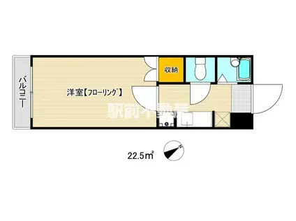 ロワールハイツ(1K/2階)の間取り写真