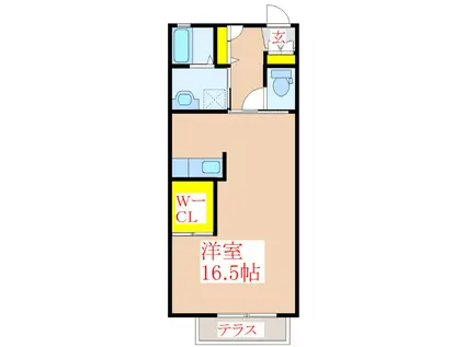 ディアス・ターシャ(ワンルーム/1階)の間取り写真