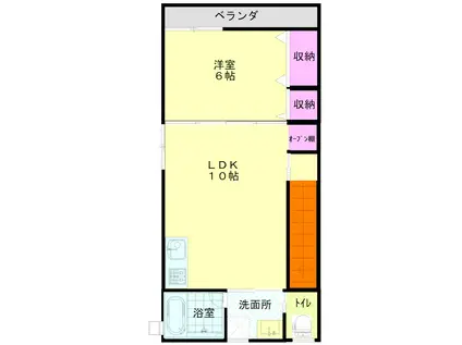 SS福田B(1LDK/2階)の間取り写真