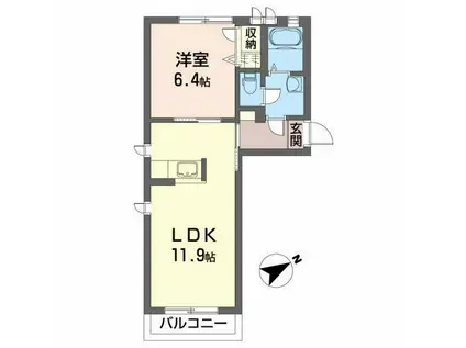 シャーメゾンピノA(1LDK/1階)の間取り写真