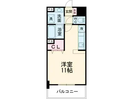 ロイヤルビーズ駅南(ワンルーム/8階)の間取り写真