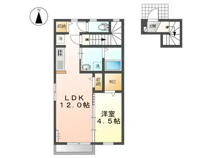 LA TROIS マルベリー A(1LDK/2階)の間取り写真