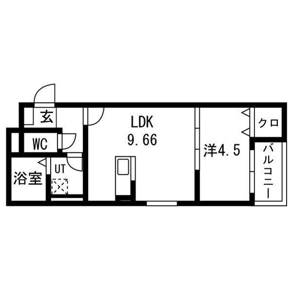 YUSEVIA(1LDK/3階)の間取り写真