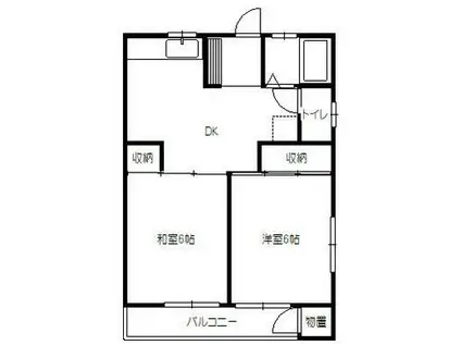 サンシャイン旭(2DK/1階)の間取り写真