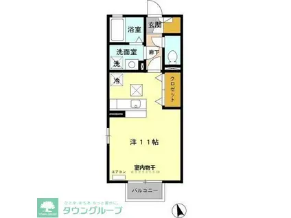 レセンテ・ジュン(ワンルーム/1階)の間取り写真