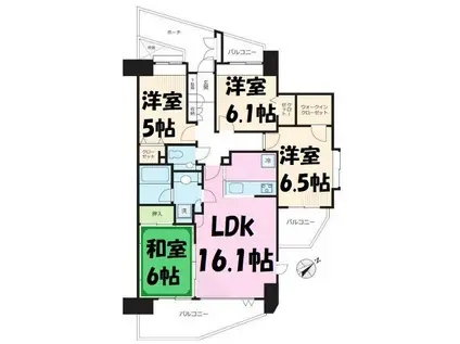 日神パレステージ武里(4LDK/9階)の間取り写真
