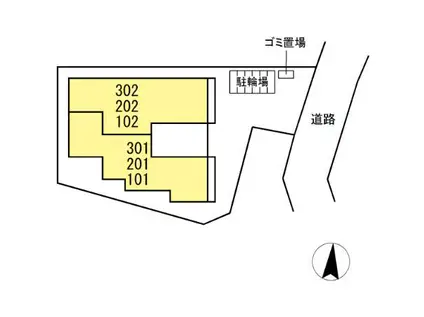 シャルム十間坂(2LDK/3階)の間取り写真