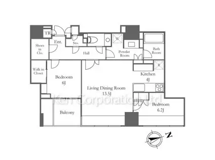 ザ・パークハウスグラン三番町26(2LDK/5階)の間取り写真